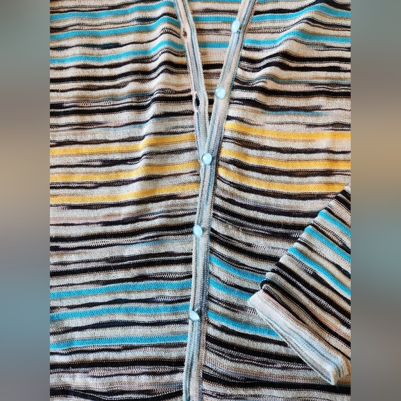 *Missoni Striped Lightweight Button Up Cardigan - Women's Small - Picture 3 of 10